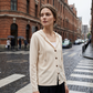 Cardigan boutonné à capuche pour femme, coupe décontractée
