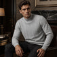 Pull en maille torsadée à col roulé pour homme