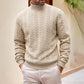 Pull en maille torsadée à col roulé pour homme