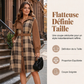 Robe femme rétro à carreaux et boutons