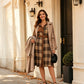 Robe femme rétro à carreaux et boutons