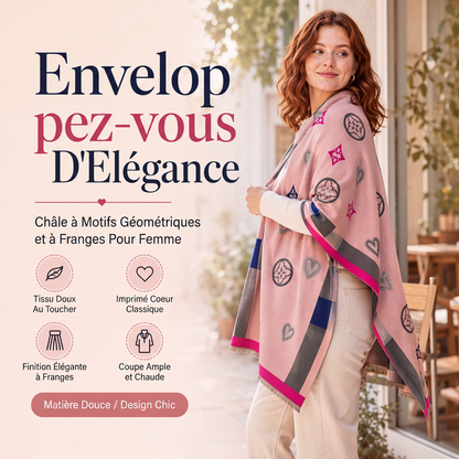 Châle enveloppant chaud d'hiver pour femme