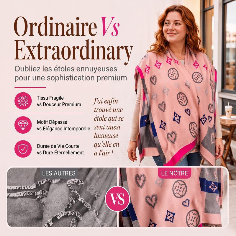 Châle enveloppant chaud d'hiver pour femme