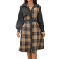 Robe femme rétro à carreaux et boutons
