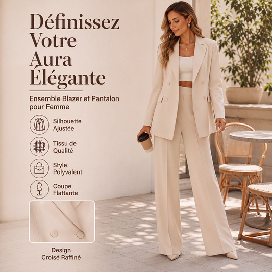 Ensemble 2 pièces élégant pour femme : blazer et pantalon