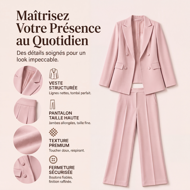 Ensemble 2 pièces élégant pour femme : blazer et pantalon
