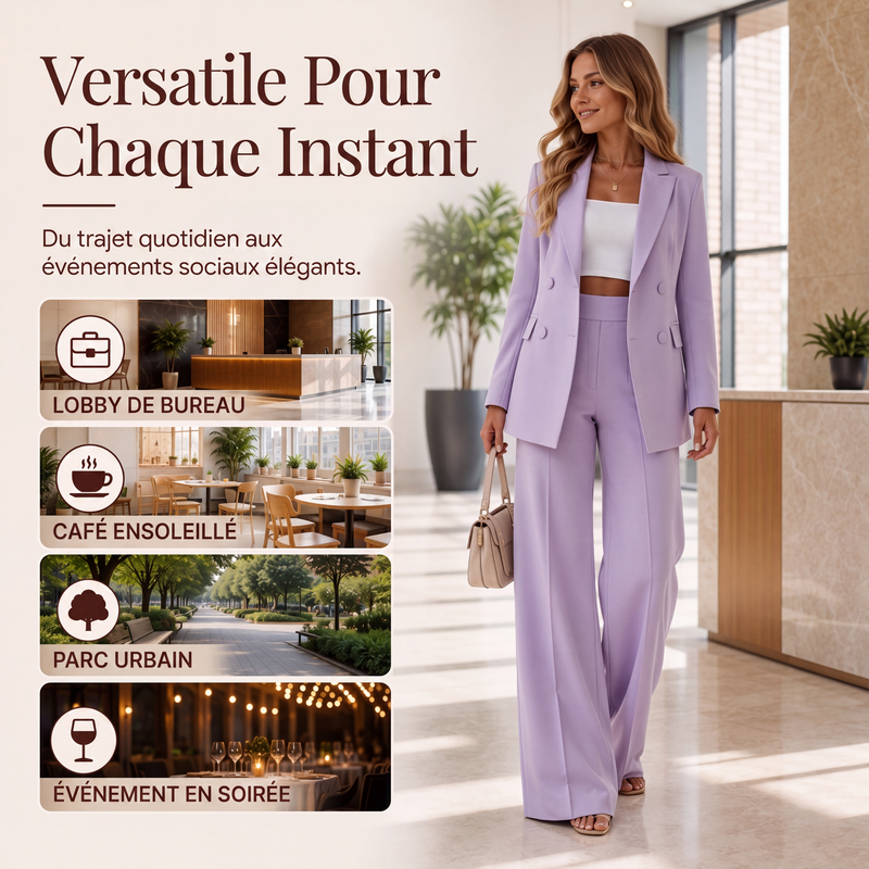 Ensemble 2 pièces élégant pour femme : blazer et pantalon