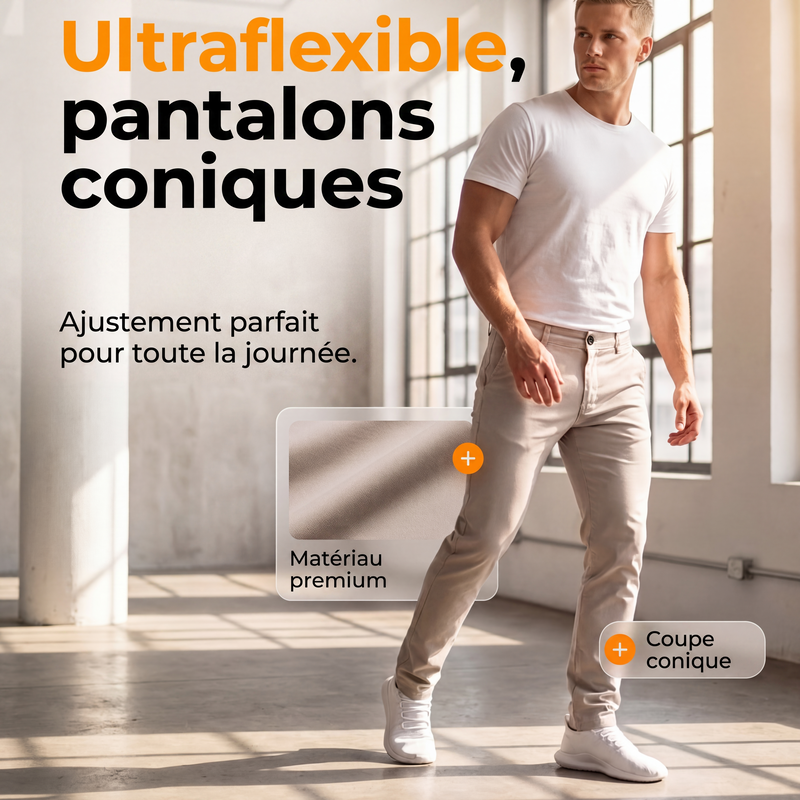 Pantalon stretch moderne à jambe étroite