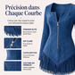 Robe ajustée pour femme avec demi-fermeture éclair et franges