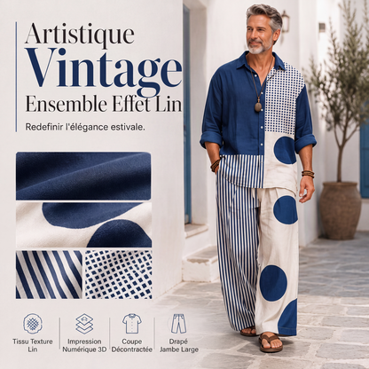 Ensemble deux pièces rétro coupe ample pour homme