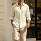 Chemise décontractée pour homme en texture gaufrée respirante