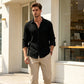 Chemise décontractée pour homme en texture gaufrée respirante