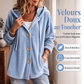 Cardigan à capuche en velours ample pour femme