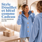 Cardigan à capuche en velours ample pour femme
