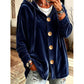 Cardigan à capuche en velours ample pour femme