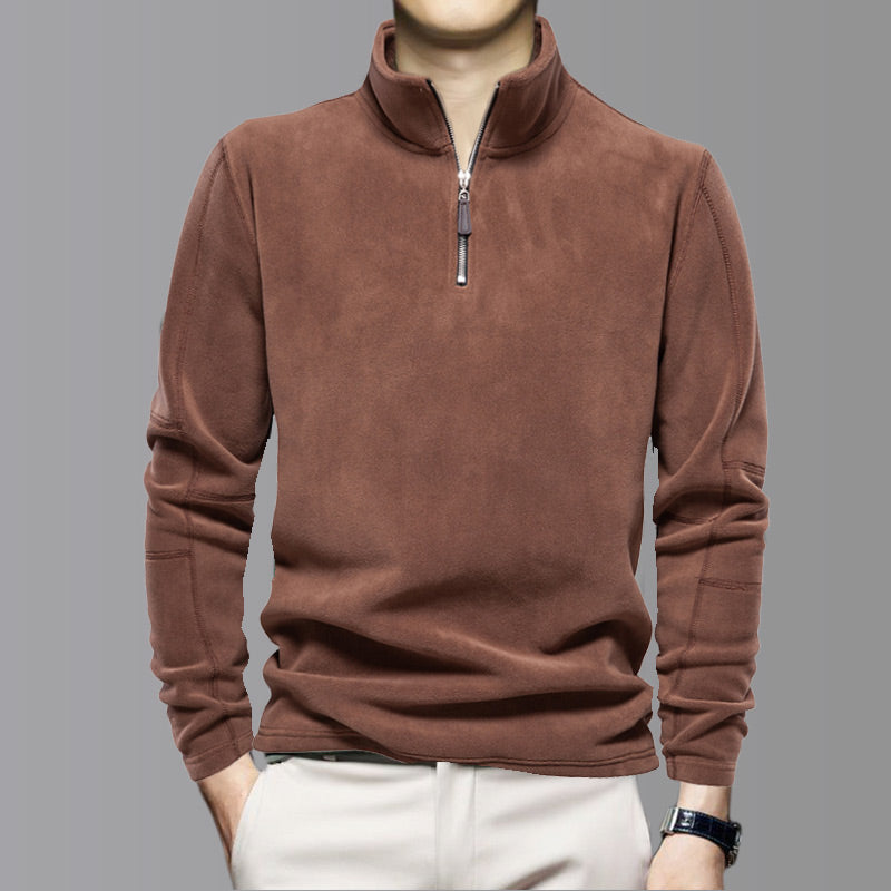 Pulls élégants à demi-fermeture éclair et manches longues pour hommes