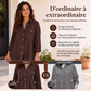 Robe chemise à manches longues en coton et lin pour femme