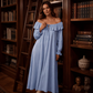 Robe longue décontractée à épaules dénudées pour femme