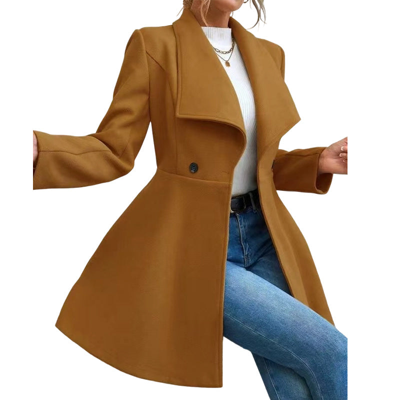 ✨ OFFRE PRIVILÈGE · -50 % | Manteau Femme Cintré à Double Boutonnage