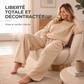 Ensemble sweat à col rond et pantalon large pour femme