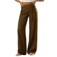 Pantalon large décontracté rayé pour femme