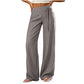 Pantalon large décontracté rayé pour femme