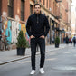 Pull à col montant et quart de zip pour homme