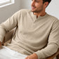 Chemise Henley décontractée à manches longues pour homme