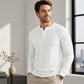 Chemise Henley décontractée à manches longues pour homme