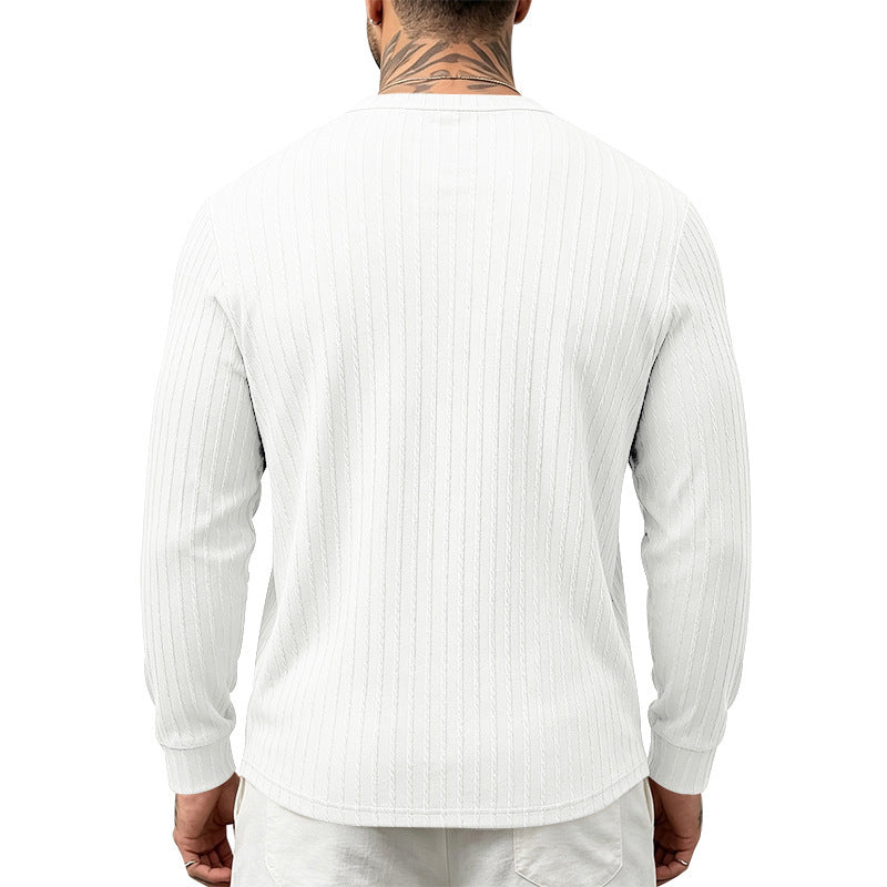 Chemise Henley décontractée à manches longues pour homme