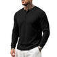 Chemise Henley décontractée à manches longues pour homme