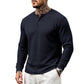 Chemise Henley décontractée à manches longues pour homme