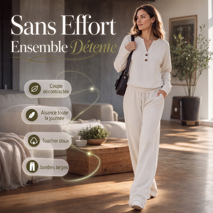 Ensemble top fluide et pantalon large pour femme