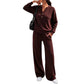Ensemble top fluide et pantalon large pour femme