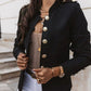 Blazer élégant ajusté pour femme avec boutons dorés