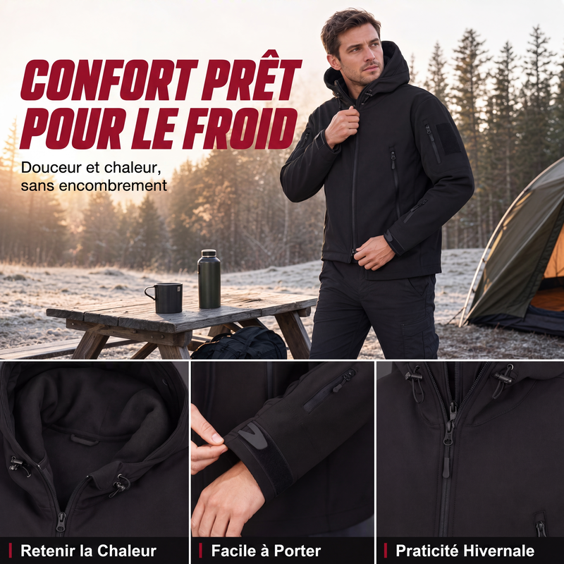 Veste d'extérieur imperméable et chaude pour homme