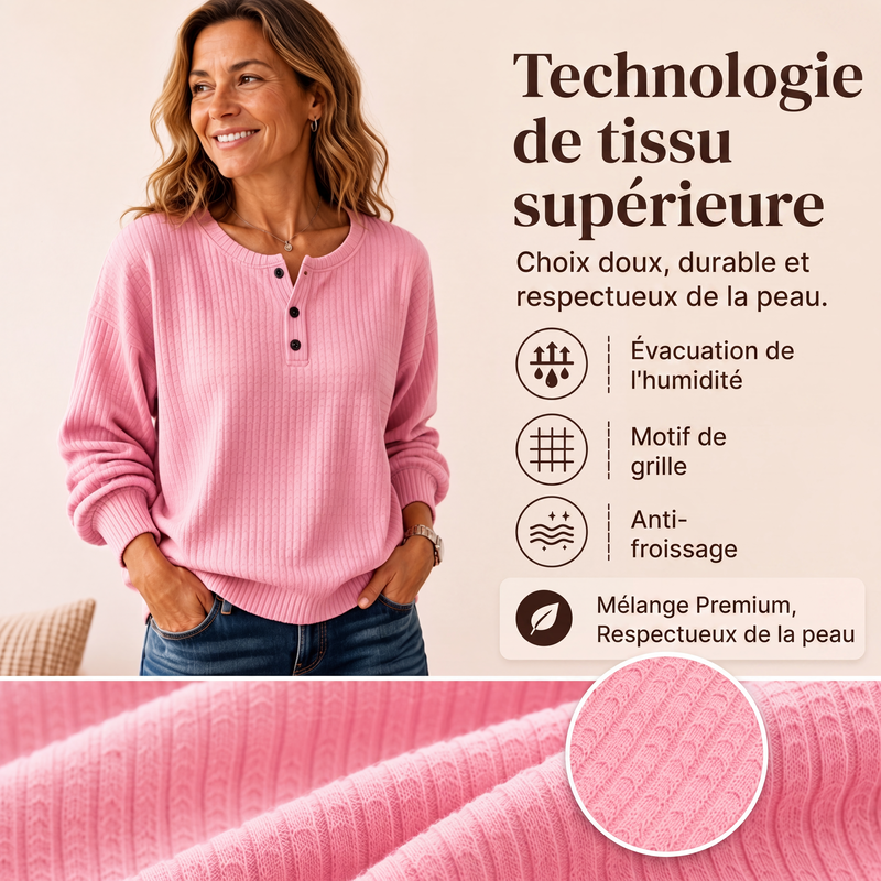 Sweat décontracté en maille gaufrée pour homme
