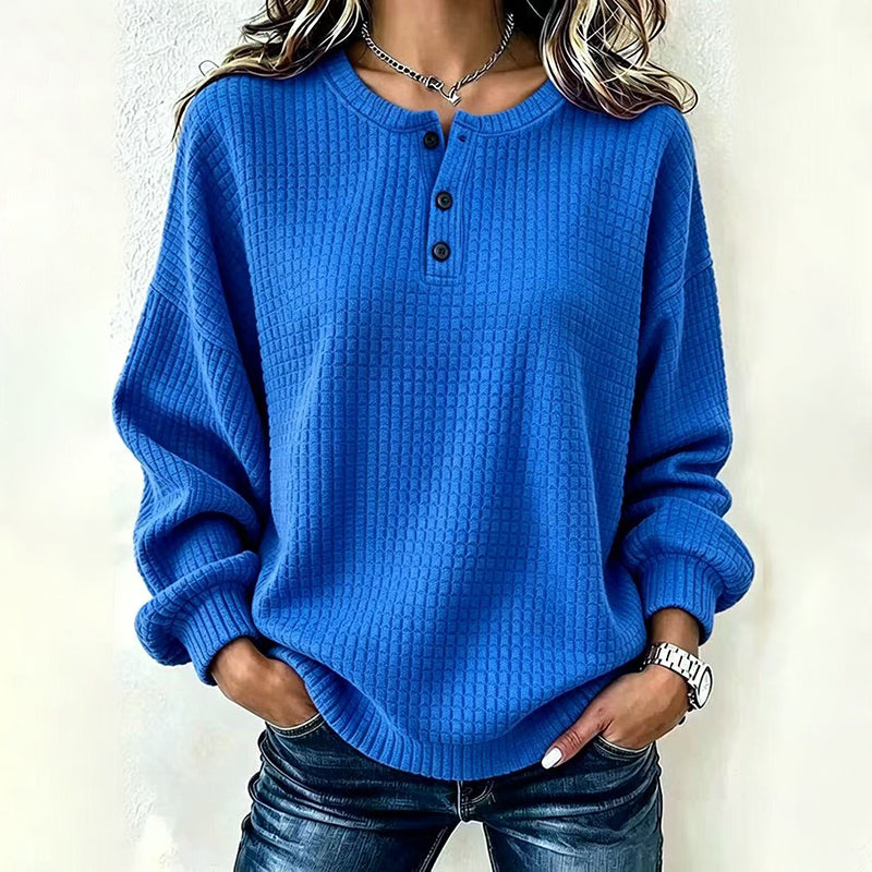 Sweat décontracté en maille gaufrée pour homme