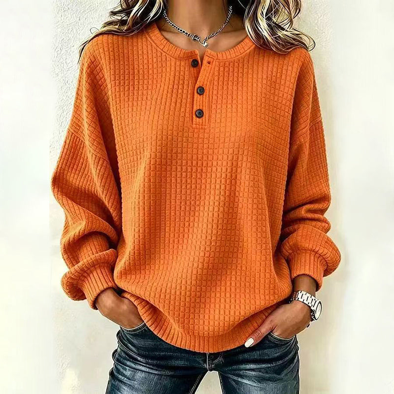 Sweat décontracté en maille gaufrée pour homme