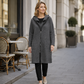 Veste à capuche mi-longue pour femme avec 2 fermetures éclair