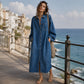 Robe chemise en jean décontractée et ample pour femme