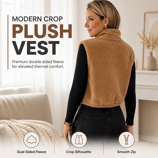 Gilet chaud à col montant et fermeture éclair pour femme