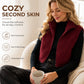 Gilet chaud à col montant et fermeture éclair pour femme