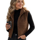 Gilet chaud à col montant et fermeture éclair pour femme