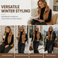 Gilet chaud à col montant et fermeture éclair pour femme