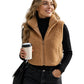 Gilet chaud à col montant et fermeture éclair pour femme
