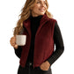 Gilet chaud à col montant et fermeture éclair pour femme