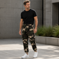 Pantalon cargo de sport camouflage à cordon de serrage pour homme