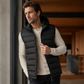 Gilet matelassé d'hiver pour homme avec capuche amovible