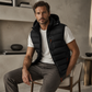 Gilet matelassé d'hiver pour homme avec capuche amovible